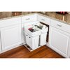Hardware Resources Double 35 Quart White Wire Bottom-Mount Trashcan Pullout CAN-EBMDW-R